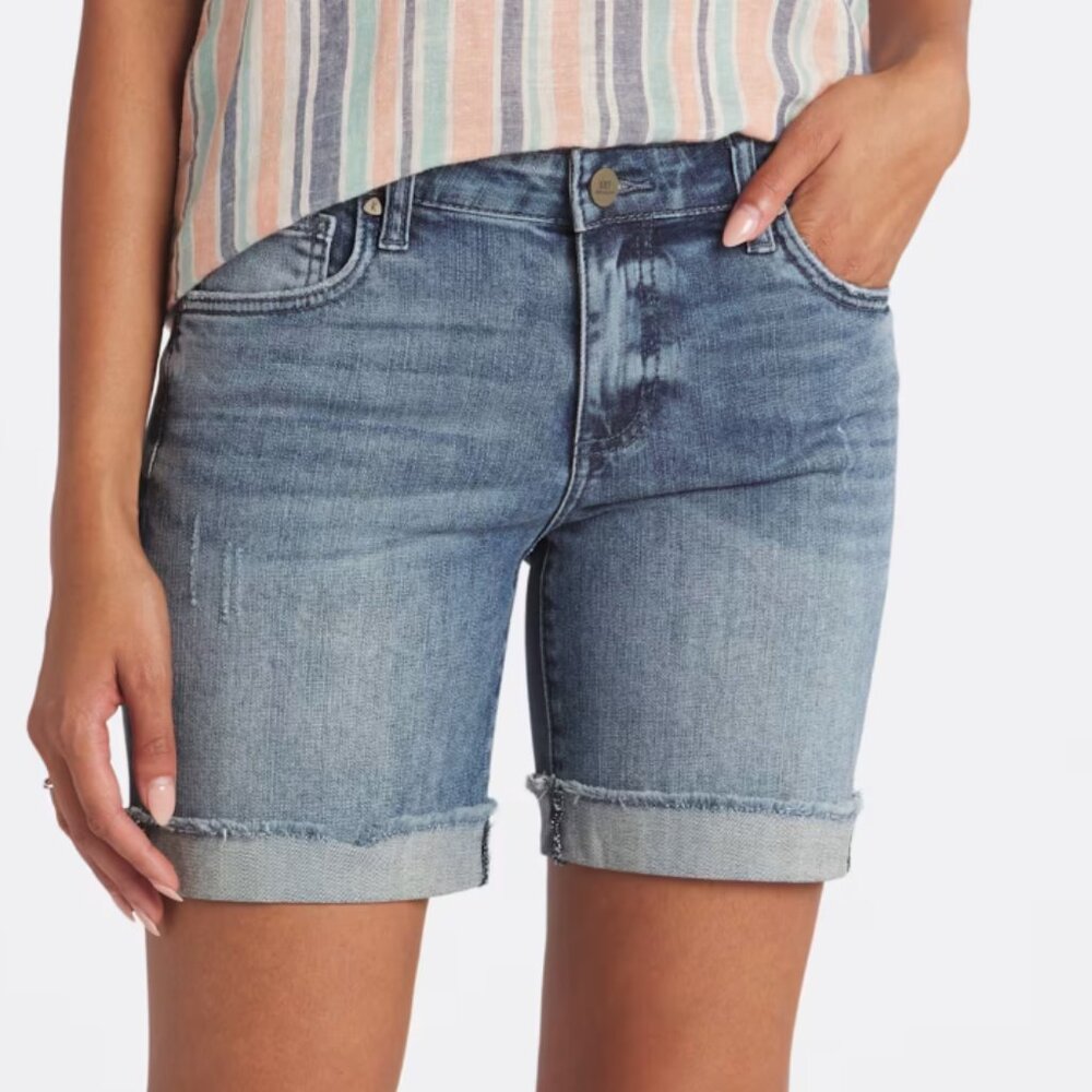 Kut From the Kloth Catherine Boyfriend Denim Jean Shorts 10 - Picture 2 of 7